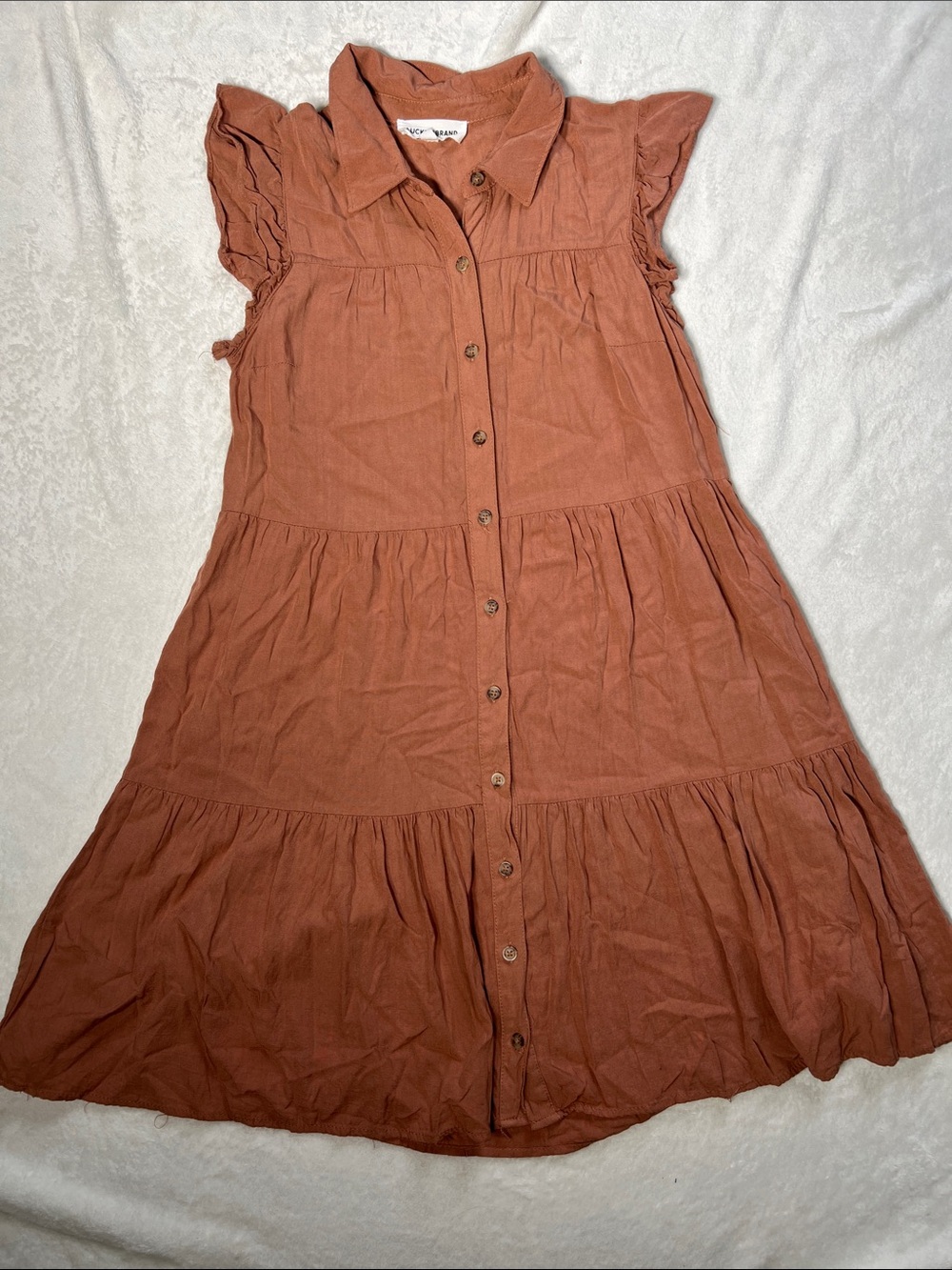 Lucky Brand Sleeveless Dress Size Tan S